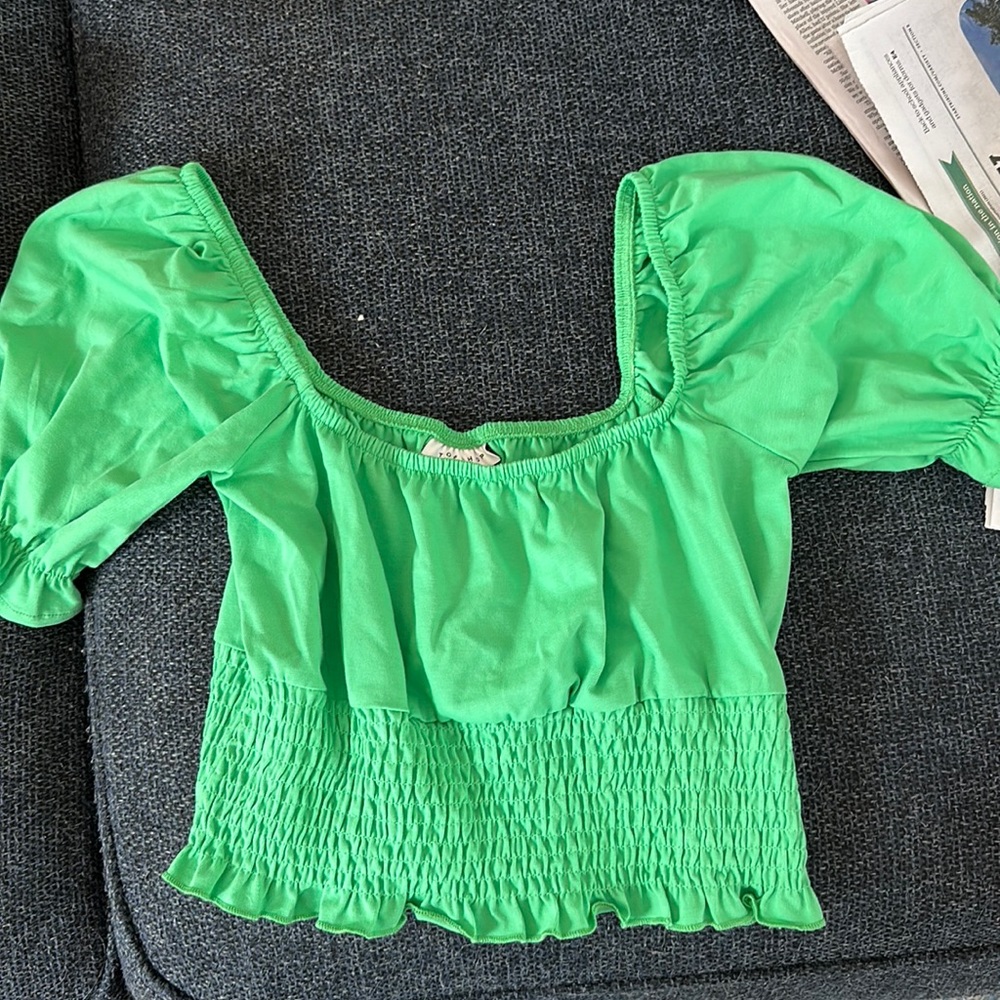 Topshop green ruffle top!